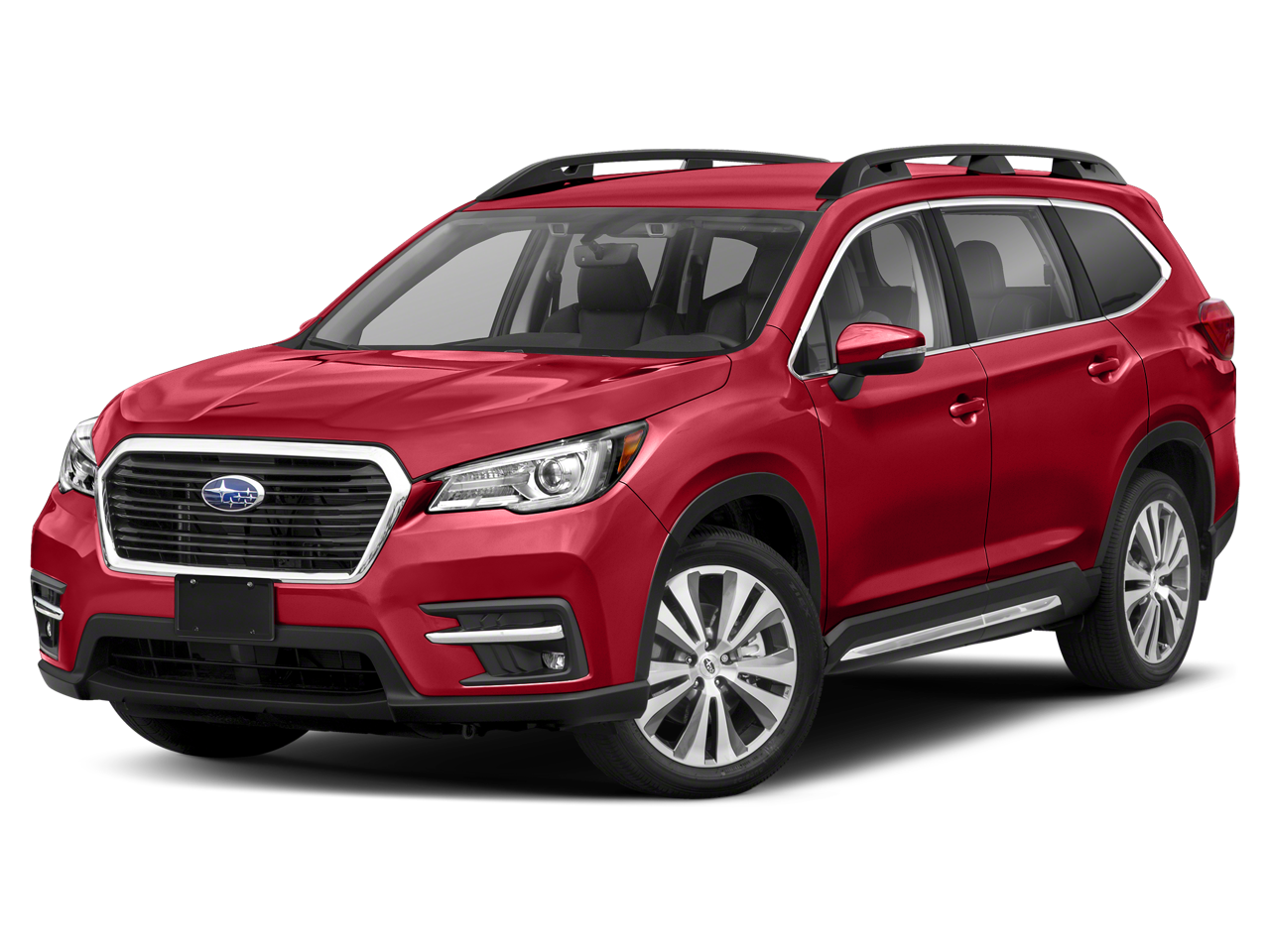 2022 Subaru Ascent Limited in Crimson Red Pearl — front three-quarter view
