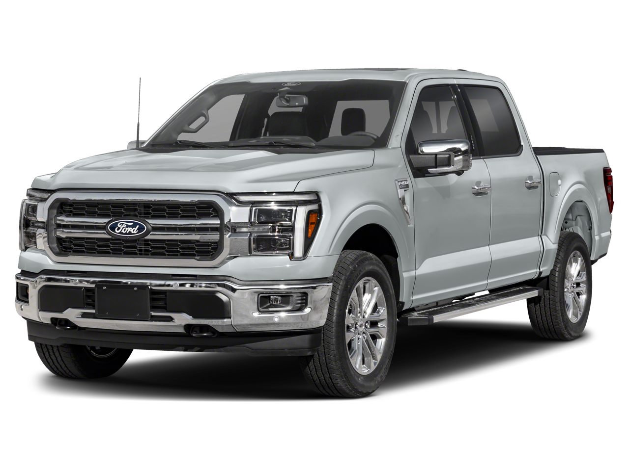 2026 Ford F-150 Lariat in Iconic Silver Metallic — front three-quarter view