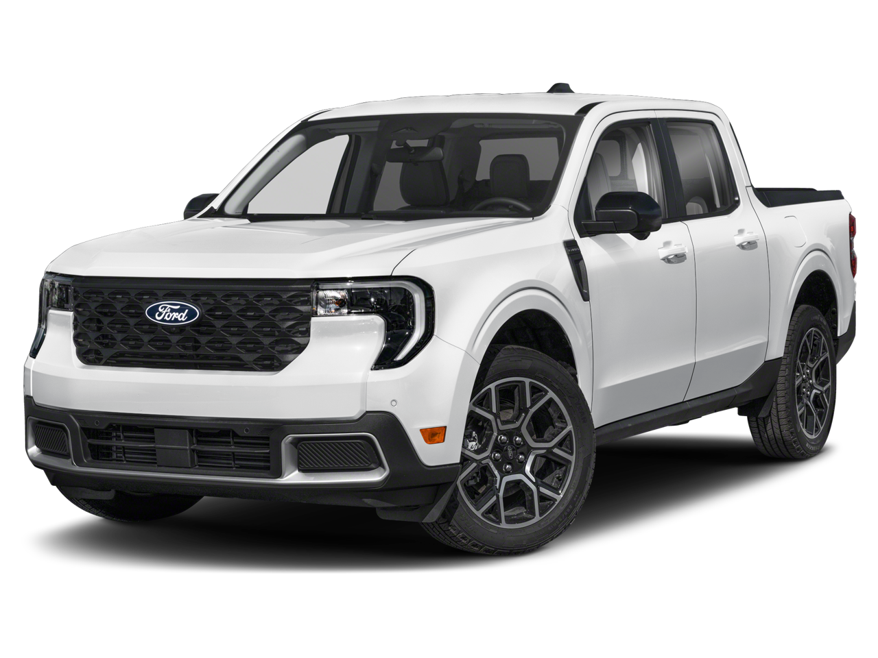 2026 Ford Maverick Lariat IN_TRANSIT in White Metallic — front three-quarter view