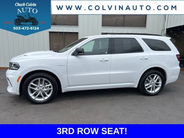 2025 Dodge Durango R/T Plus in White Knuckle Clearcoat — front three-quarter view