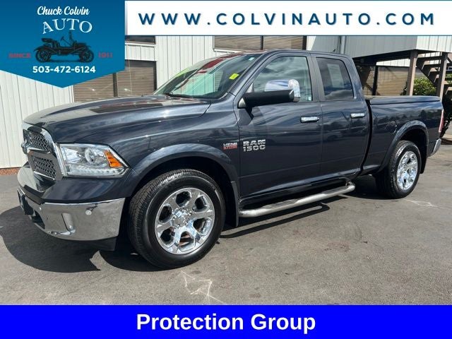 2017 RAM 1500 Laramie in Maximum Steel Metallic Clearcoat — front three-quarter view