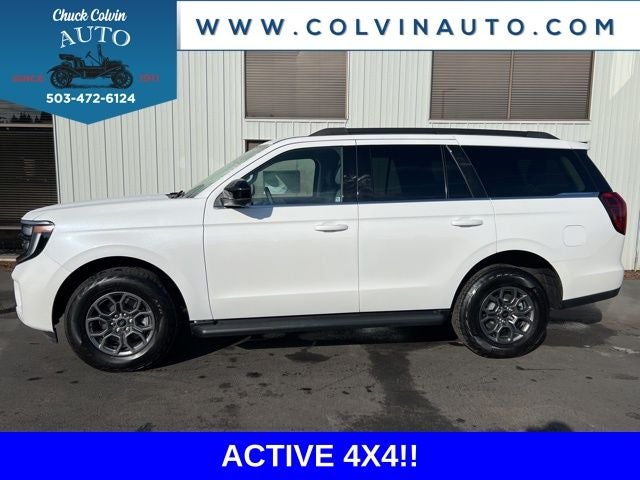2025 Ford Expedition Active in White Metallic — front three-quarter view