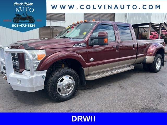 2011 Ford F-350SD King Ranch in Royal Red Metallic — front three-quarter view