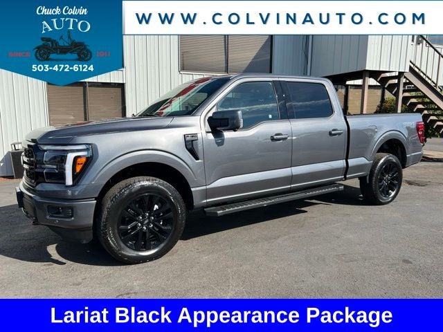 2026 Ford F-150 Lariat in Gray Metallic — front three-quarter view