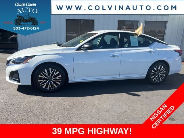 2025 Nissan Altima 2.5 SV in Glacier White — front three-quarter view