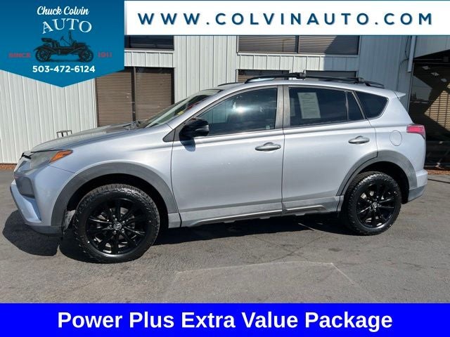 2018 Toyota RAV4 Adventure in Silver Sky Metallic — front three-quarter view