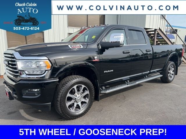 2024 RAM 3500 Limited Longhorn in Diamond Black — front three-quarter view