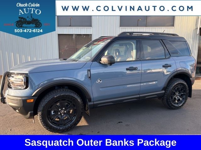 2025 Ford Bronco Sport Outer Banks in Azure Gray Metallic Tri-Coat — front three-quarter view