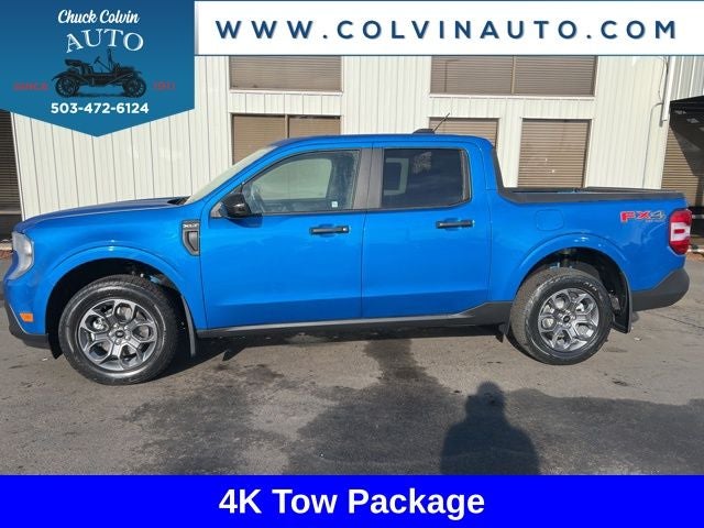 2026 Ford Maverick XLT in Velocity Blue — front three-quarter view