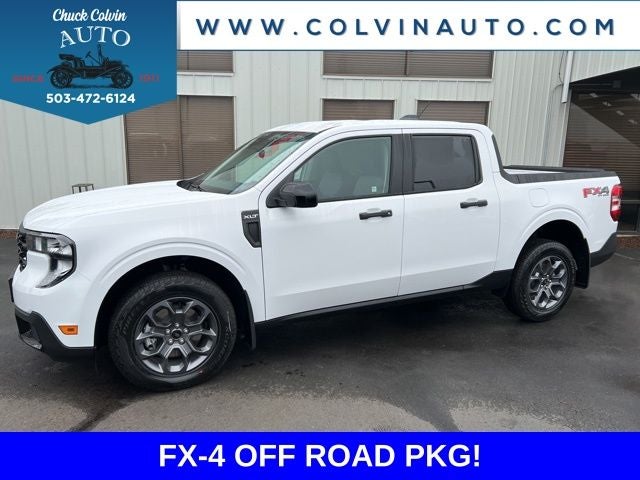 2026 Ford Maverick XLT in Oxford White — front three-quarter view