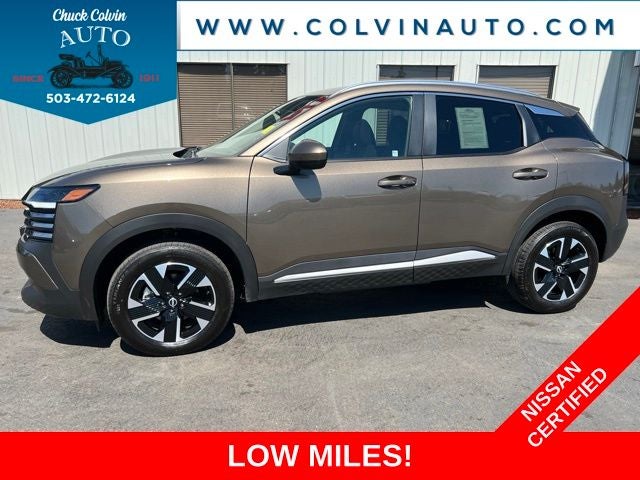 2025 Nissan Kicks SV in Canyon Bronze Metallic — front three-quarter view